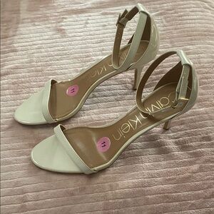 Calvin Klein Women's Cream Heeled Sandals -size 11